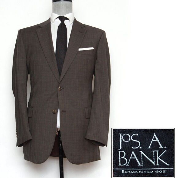 42L Jos‎ A Bank Men's Wool Blazer Sport Coat Wool Brown D030136 - Picture 1 of 15